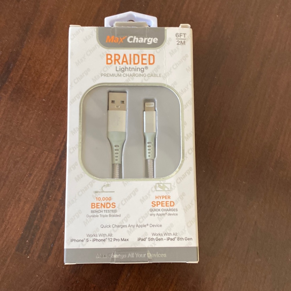 Max Charge Braided Lightning Charging Cable
